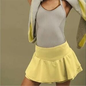 FREE PEOPLE Movement Schooling You Skort / Shorts Women L Tennis Athletic Yellow